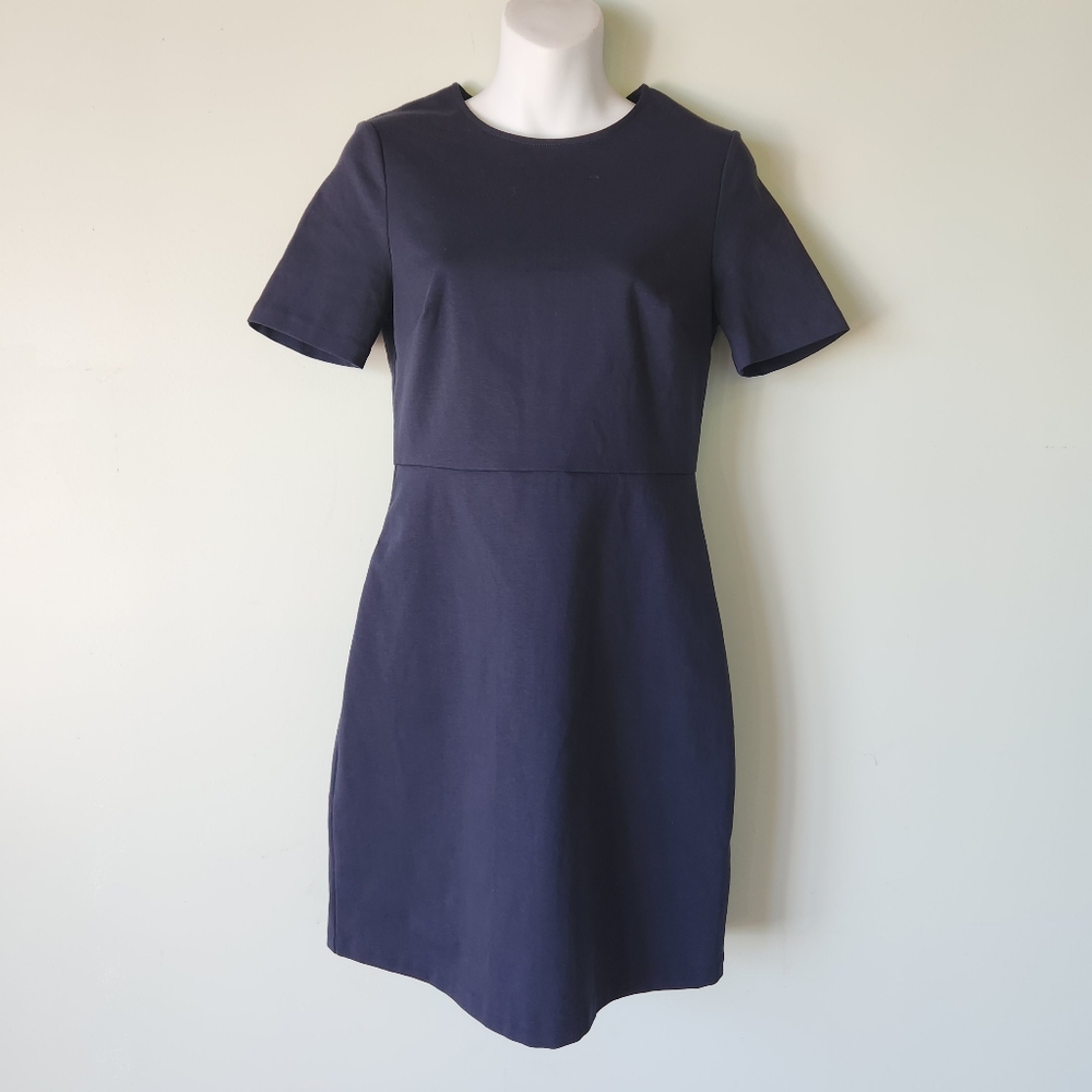 BODEN Jersey Mini Shift Dress Career Capsule Navy Blue Size 4R